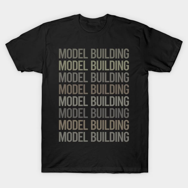 Gray Text Art Model Building T-Shirt by Happy Life